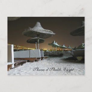 Cartão Postal Parasóis à noite em Sharm el Sheikh, Egito