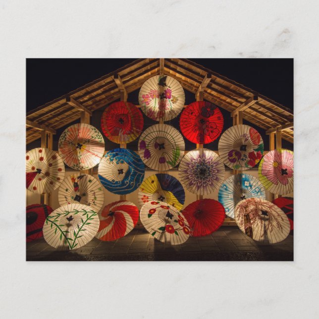 Cartão Postal Parasóis iluminados (Frente)