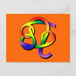 Cartão Postal Parceiros Cancer e Leo GLBT