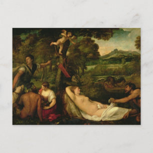 Cartão Postal Pardo Venus ou Júpiter e Antiope