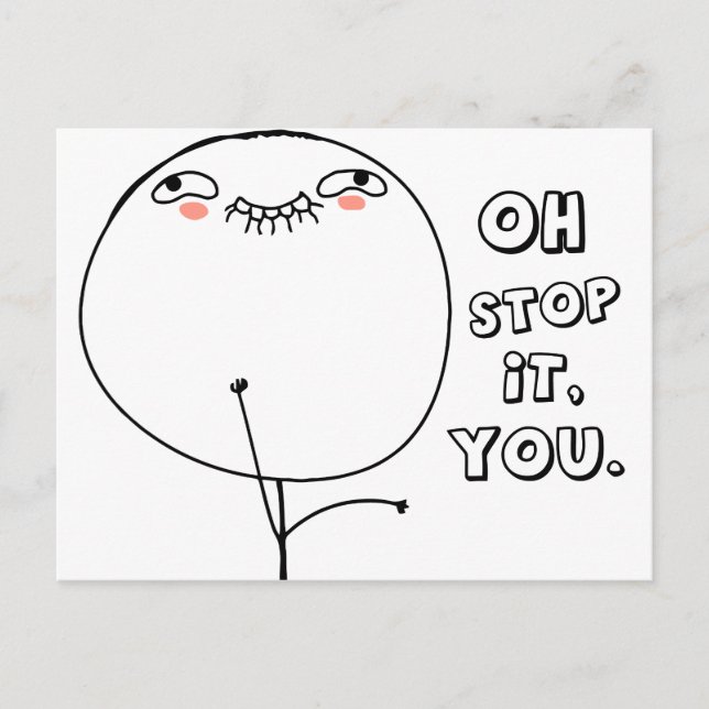 Cartão Postal Pare com isso. - meme (Frente)