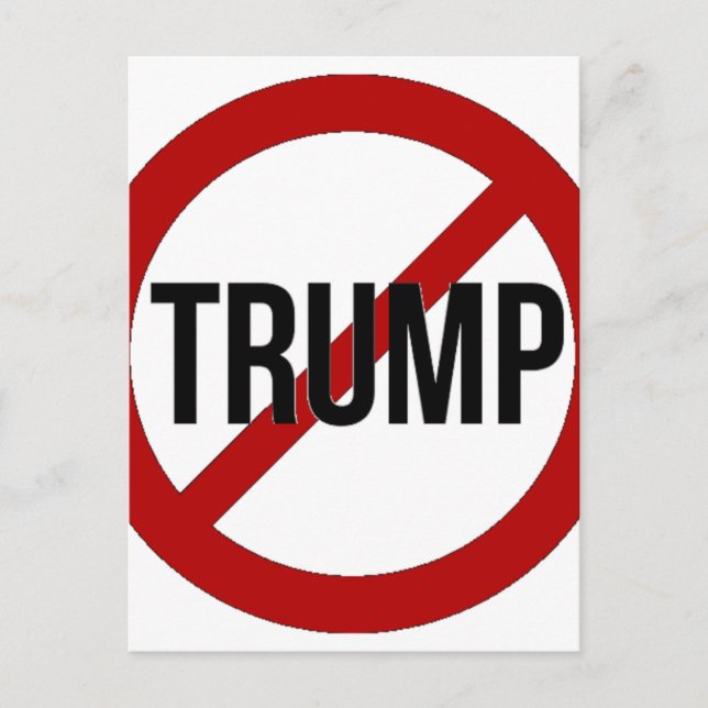 Cartão Postal Pare Donald Trump Anti-Trump (Frente)