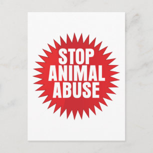 Cartão Postal Pare o Abuso Animal