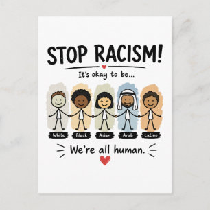 Cartão Postal Pare o racismo somos todos humanos