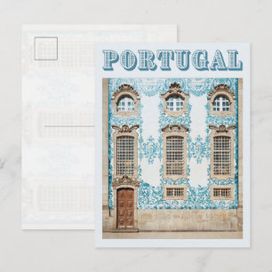 Cartão Postal Parede da Igreja do Porto Azulejo, Viagem Portugal