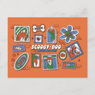 Cartão Postal Parede de Quadros de Halloween do Scooby-Doo