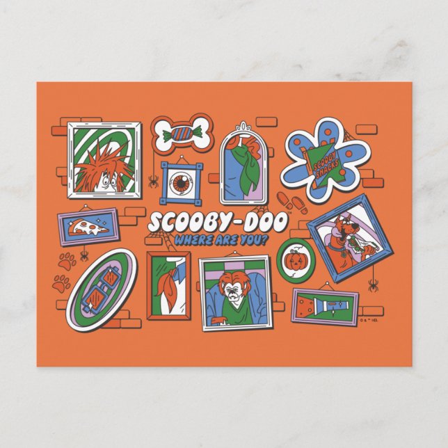 Cartão Postal Parede de Quadros de Halloween do Scooby-Doo (Frente)