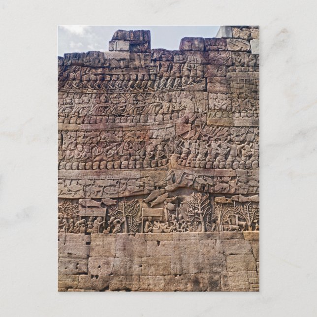 Cartão Postal Parede que cinzela a cena da arte, templo de (Frente)