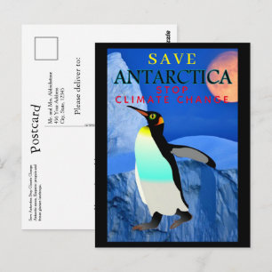 Cartão Postal Parem com as mudanças climáticas aquecendo a Ant