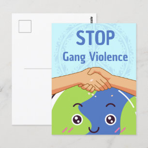 Cartão Postal Parem o aperto de mão de violência de gangues pela