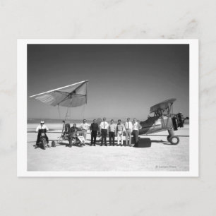 Cartão Postal Paresev 1-A e dois aviões-reboque com tripulação e