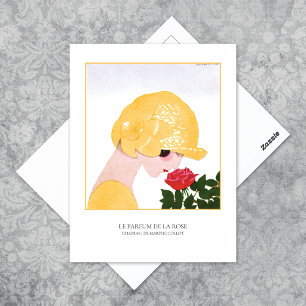 Cartão Postal Parfum de la Rosa A. Marty Art Deco