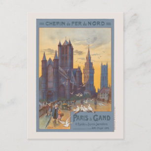 Cartão Postal Paris à Gand Poster vintage 1892