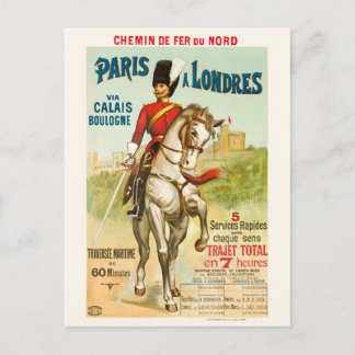 Cartão Postal Paris à Londres Vintage Poster 1890s