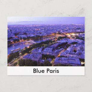 Cartão Postal Paris à noite, rio Sena