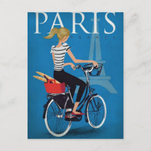 Cartão Postal Paris à Vélo