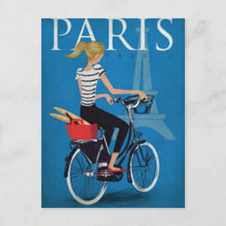 Cartão Postal Paris à Vélo