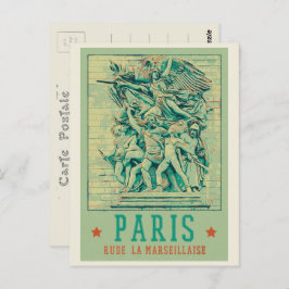 Cartão Postal Paris Arc de Triomphe ilustração França