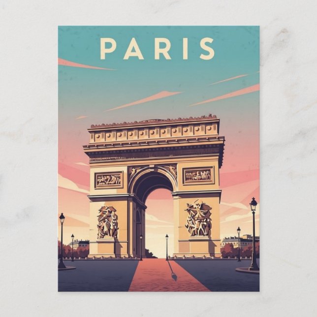 Cartão Postal Paris Arc de Triomphe Postcard (Frente)