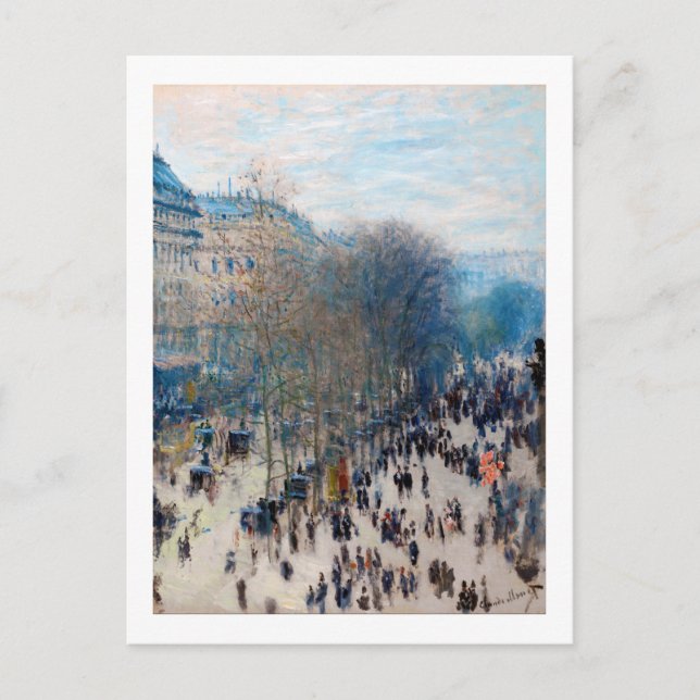 Cartão Postal Paris Boulevard, Claude Monet (Frente)