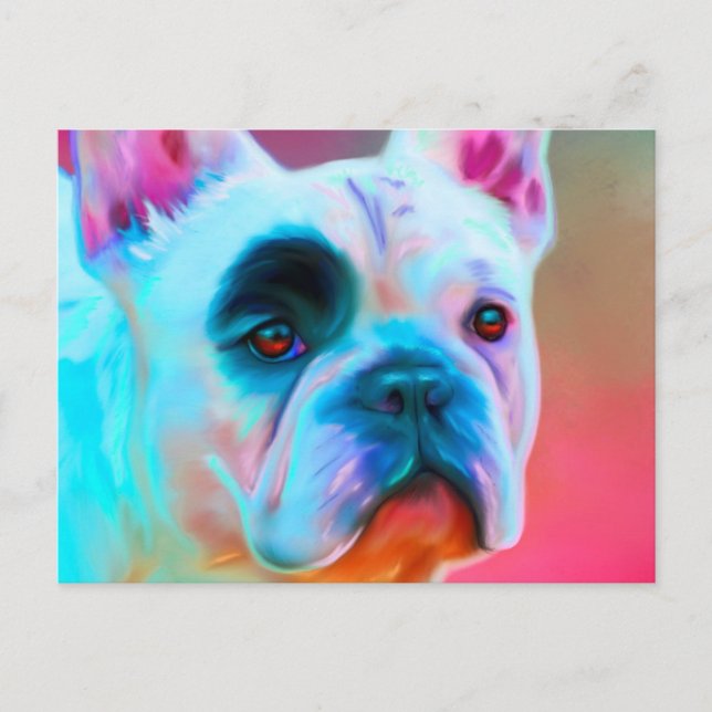 Cartão Postal Paris - Buldogue Francês (Frente)