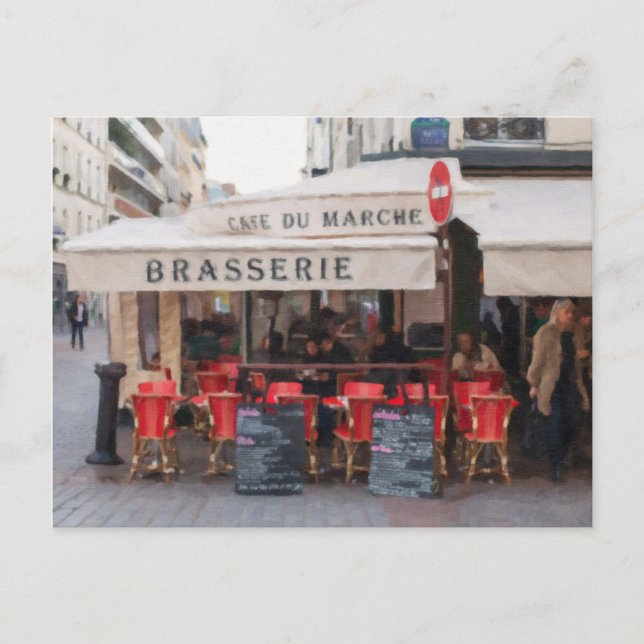 Cartão Postal Paris Cafe Postcard - Paris, França (Frente)