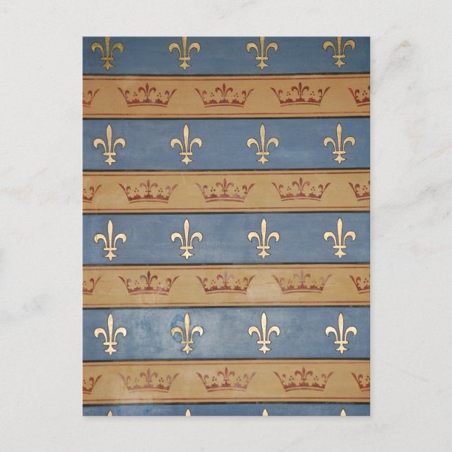 Cartão Postal paris coroes & fleur de lis (Frente)
