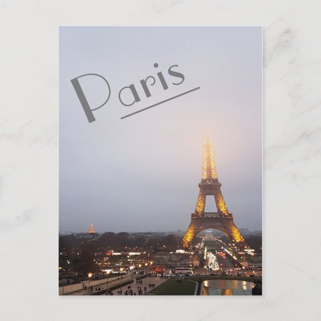Cartão Postal Paris Crepúsculo (Frente)
