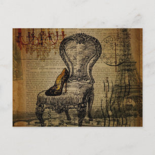 Cartão Postal paris eiffel torre república francesa rococo