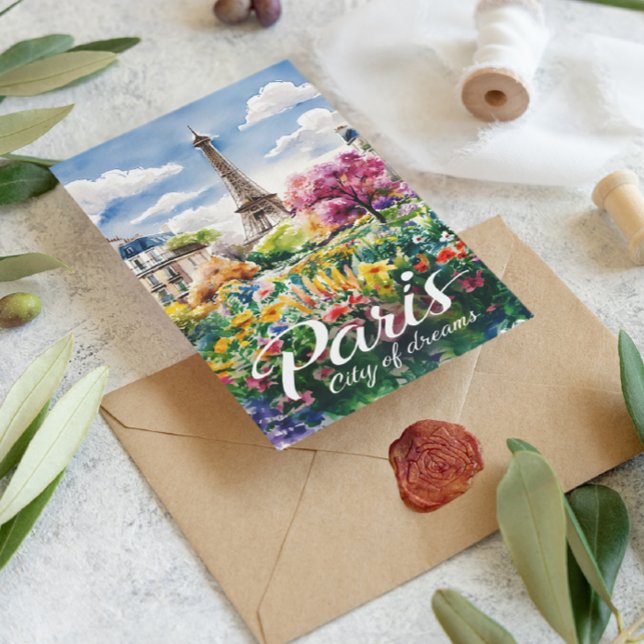 Cartão Postal Paris Em Bloom: Um Sonho De Aquarela (Criador carregado)