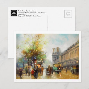 Cartão Postal Paris em Cartões-postais de pintura por Aquarela n