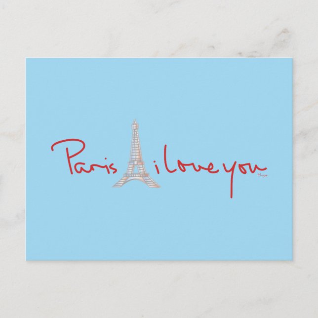 Cartão Postal Paris, eu te amo (Frente)