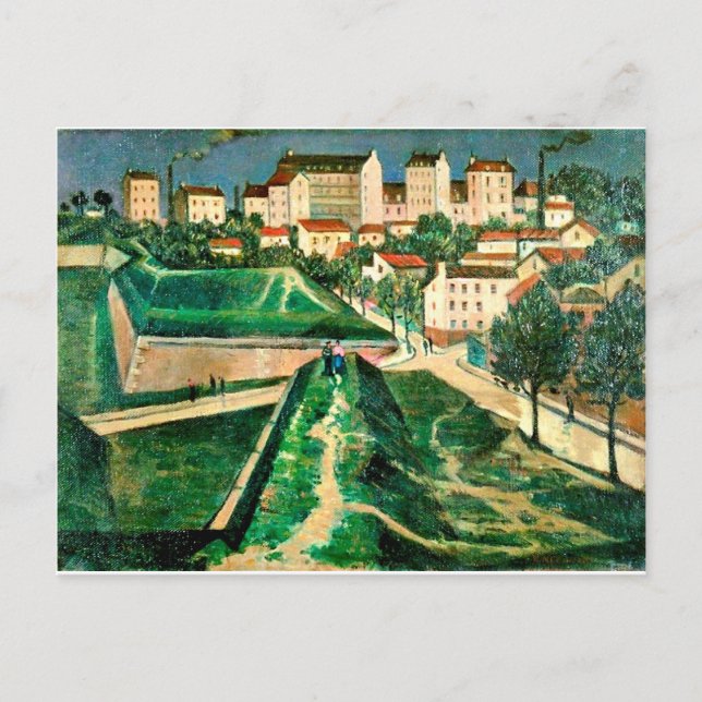 Cartão Postal Paris Fortificação por C.R.W. Nevinson, 1913 (Frente)