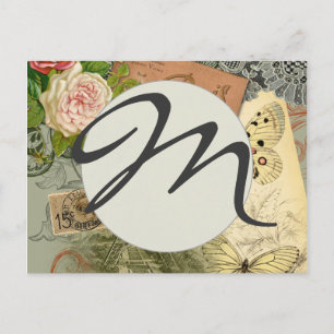 Cartão Postal Paris França Antiga Colagem de Trabalho de arte Ei