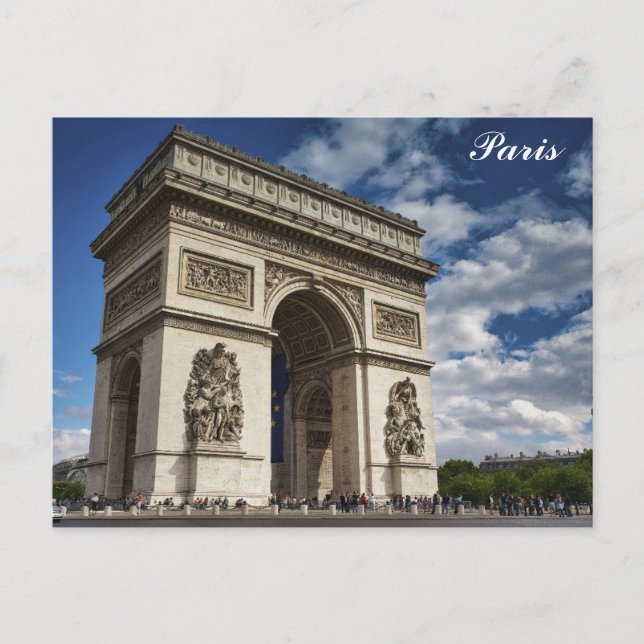 Cartão Postal Paris França Arc De Triomphe Foto Viagem (Frente)