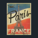 Cartão Postal Paris, França - Bandeira<br><div class="desc">Anderson Design Group é uma ilustração e design de prêmio vencedora em Nashville,  Tennessee. O fundador Joel Anderson dirige uma equipe de artistas talentosos para criar a arte original da poster,  que se parece com impressões clássicos de propaganda desde a 1920 até os anos 60.</div>