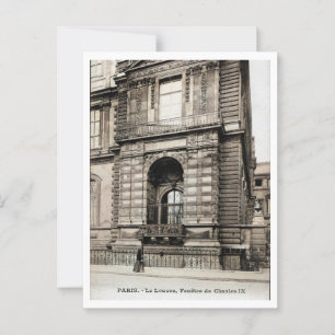 Cartão Postal Paris França Le Louvre Charles IX Window Vintage