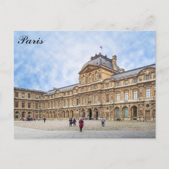 Cartão Postal Paris França Museu Louvre Francês Foto (Frente)