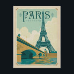 Cartão Postal Paris França - Torre Eiffel<br><div class="desc">Anderson Design Group é uma ilustração e design de prêmio vencedora em Nashville,  Tennessee. O fundador Joel Anderson dirige uma equipe de artistas talentosos para criar a arte original da poster,  que se parece com impressões clássicos de propaganda desde a 1920 até os anos 60.</div>