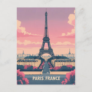 Cartão Postal Paris França Torre Eiffel_ Paisagem Urbana da Cida