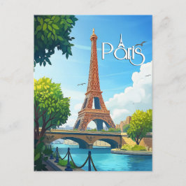 Cartão Postal Paris França - Torre Eiffel Viagem