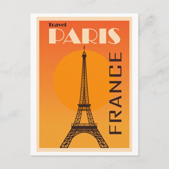 Cartão Postal Paris, França, Viagens vintage (Frente)