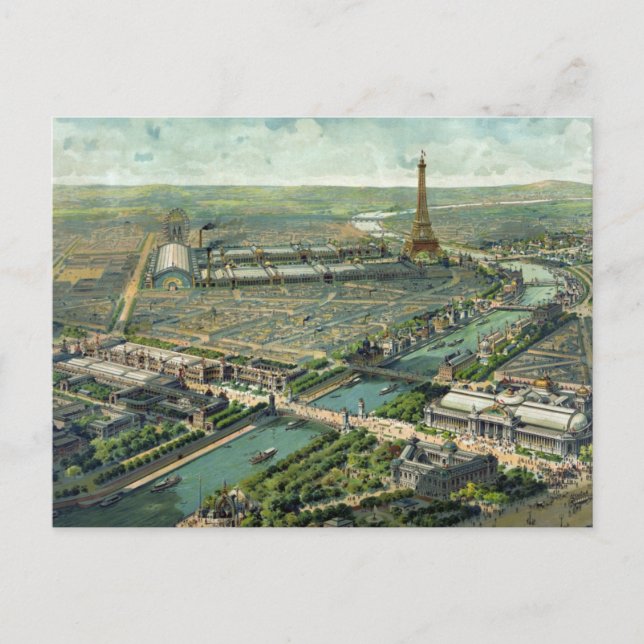 Cartão Postal Paris France Scenery 1889 (Frente)