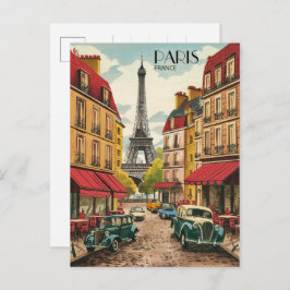 Cartão Postal Paris france Tour Effiel vintage presentes nas ant