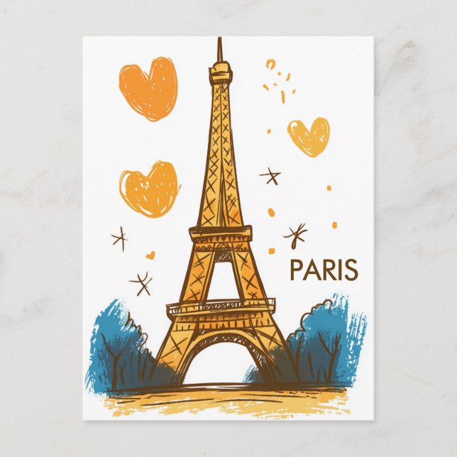 Cartão Postal Paris France Viagem (Frente)