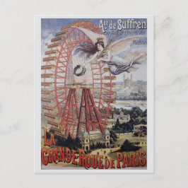 Cartão Postal Paris France Vintage Ferris Wheel