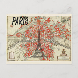 Cartão Postal Paris France Vintage Torre Eiffel Viagem