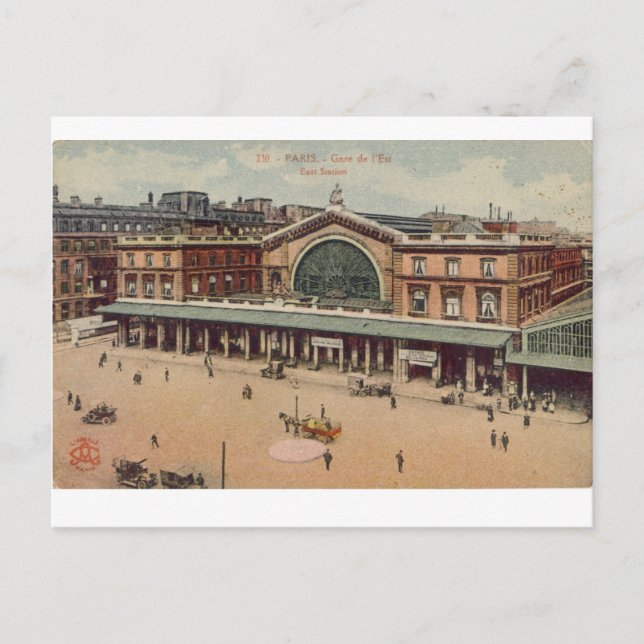 Cartão Postal Paris Gare de L'Est (Frente)