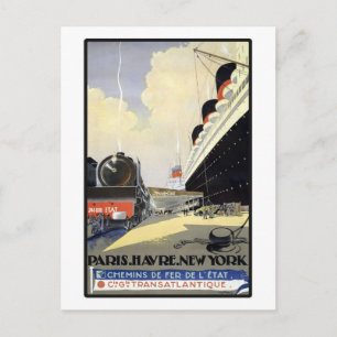 Cartão Postal Paris Havre Nova York