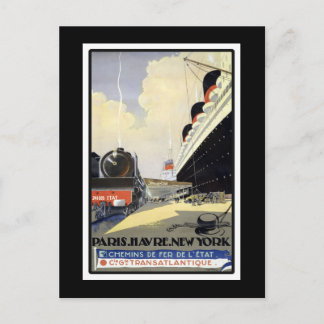 Cartão Postal Paris, Le Havre, Nova York Viagens Antigas